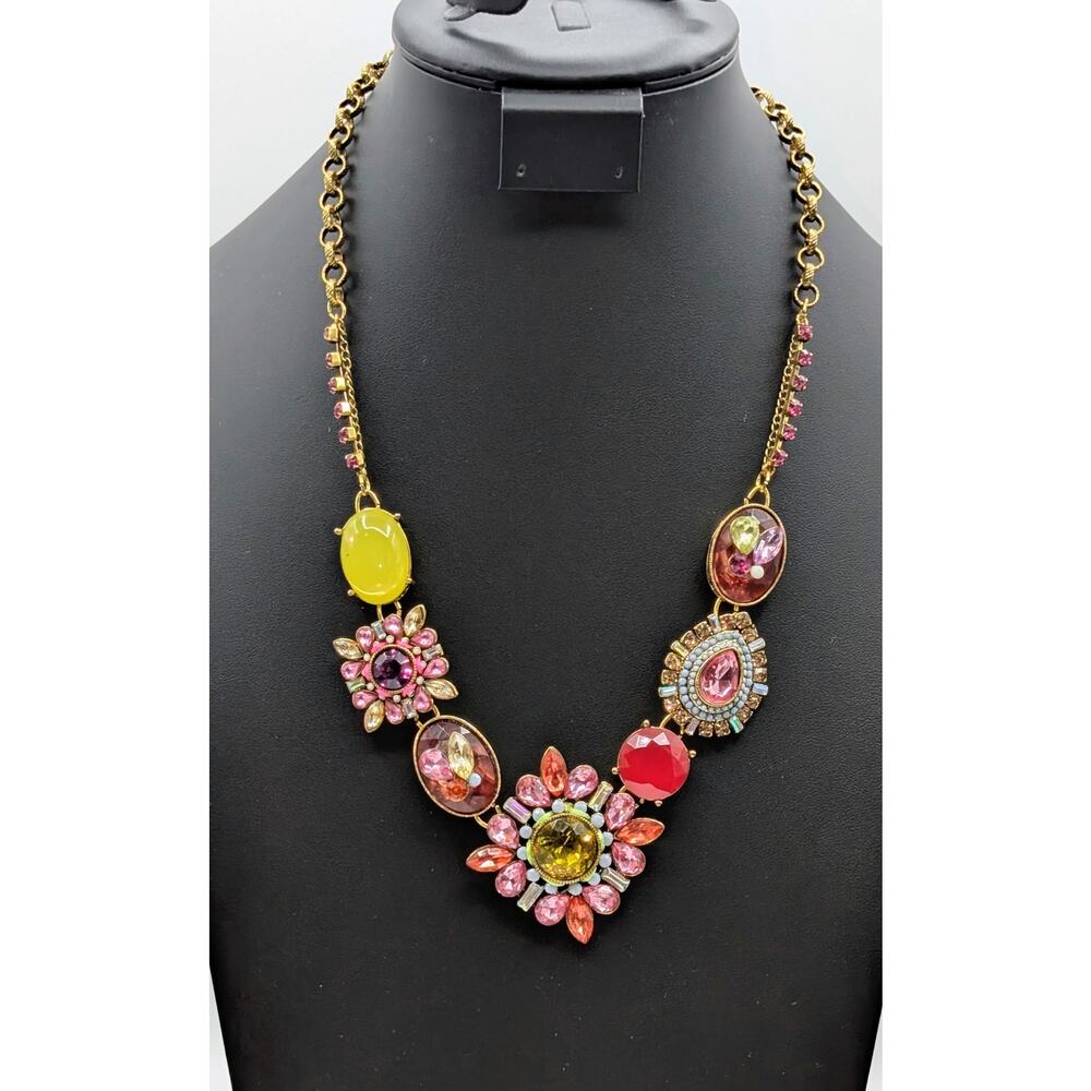 Betsey Johnson St. Barts Carnival Chunky Rhinestone Statement Boho Necklace